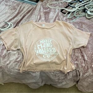 Manly Longboard Co cropped beachy surf t-shirt